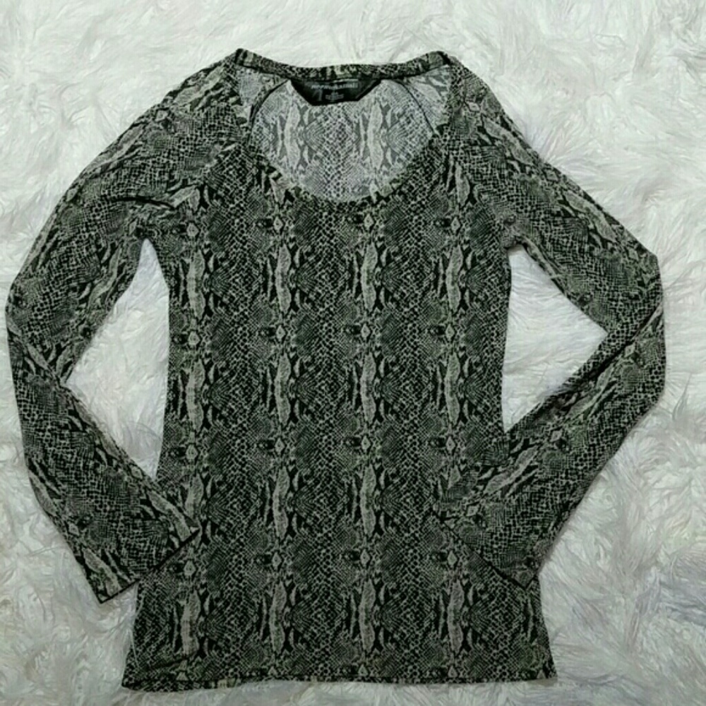 Norma Kamali Snake Print Long Sleeve Top